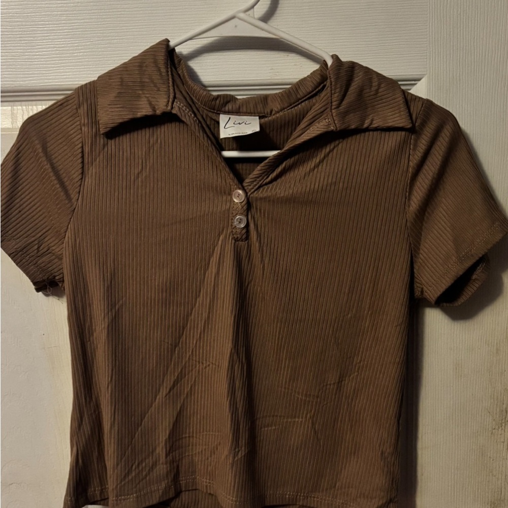 Olivia Rae Brown Button Down Shirt
